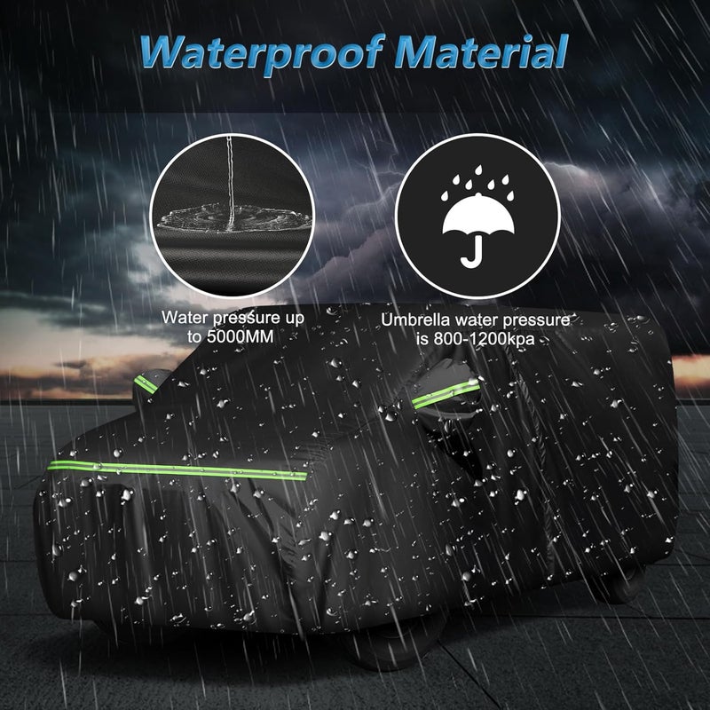 BIGACOVER Car Cover for Express Van/GMC Savana Cargo Van 1500/2500/3500 1996-2025 (SWB), 420D Sun Heat Protection Outdoor Full Car Covers with Driver Side Zipper Windproof Heavy Duty Protection - Image 5